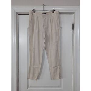 Vince Pleated Trouser Pants women's size 4 cream jogger-esque cotton viscose